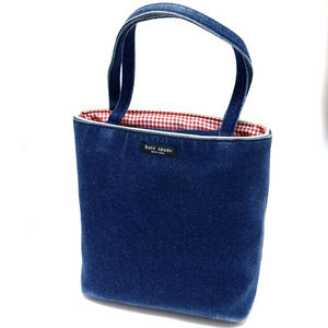 Vintage Kate Spade Summer Denim Jeans Gingham Bag